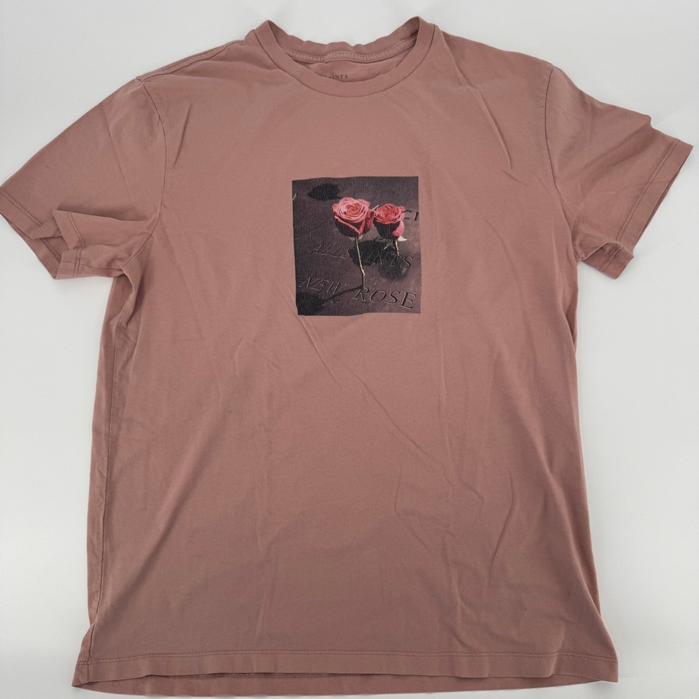 AllSaints New Rose Graphic T-Shirt Men's Extra‎ Small XS Relaxed organic cotton
